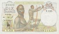 Gallery image for French West Africa p37a: 10 Francs from 1946